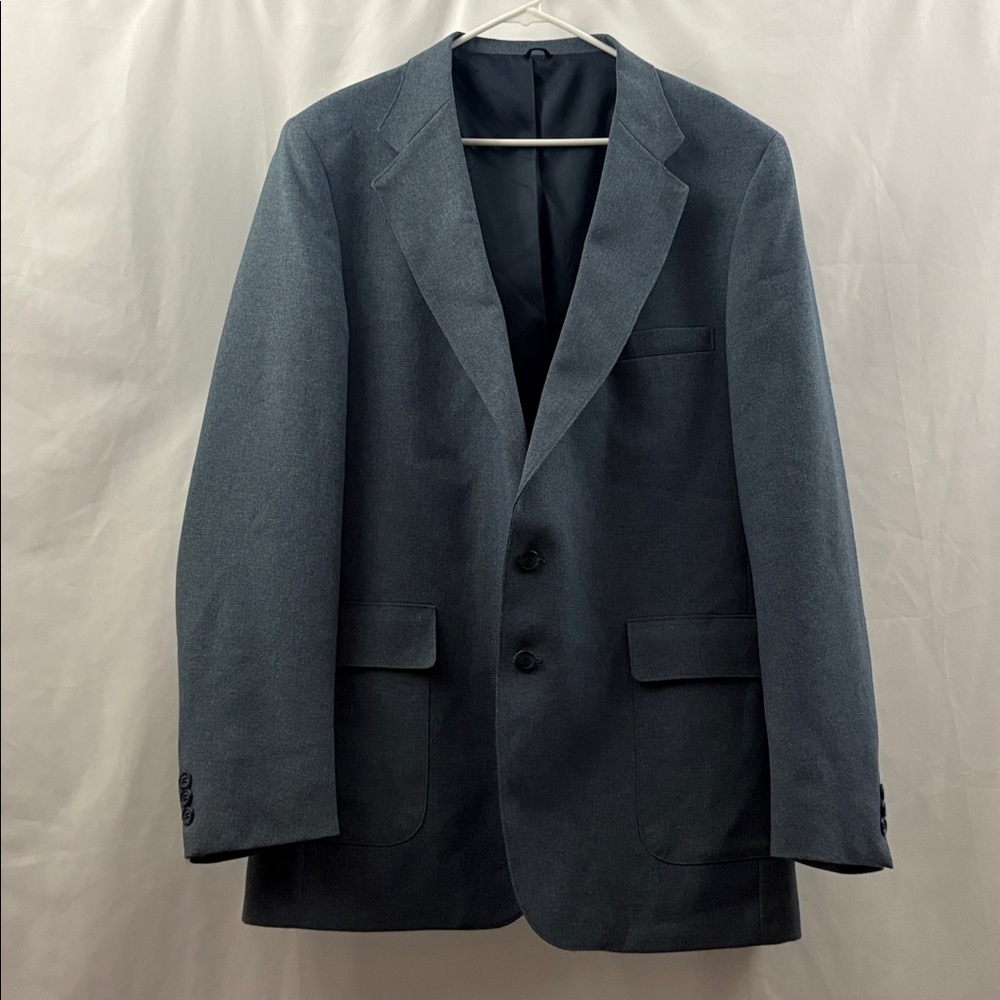 Vtg Levi 46 XL Action Suit Blazer Business Class Sports Coat Suit Jacket Blue
